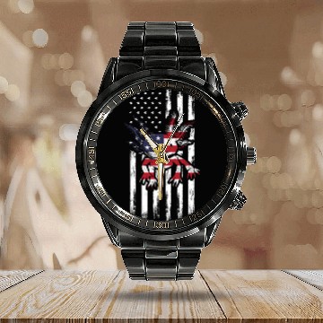 Discover Axolotl US Flag Kawaii Axolotl American Flag Calendar Steel Band Watch
