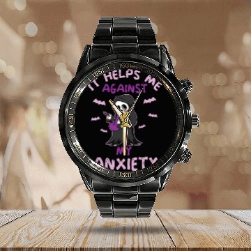 Discover Against My Anxiety Smoking Marijuana Weed Calendar Steel Band Watch