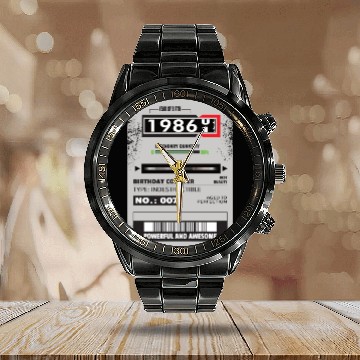 Discover electricity meter birthday 1986 electrician gift Calendar Steel Band Watch