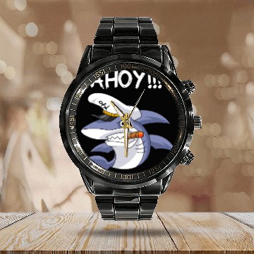Discover Shark Captain Calendar Steel Band Watch