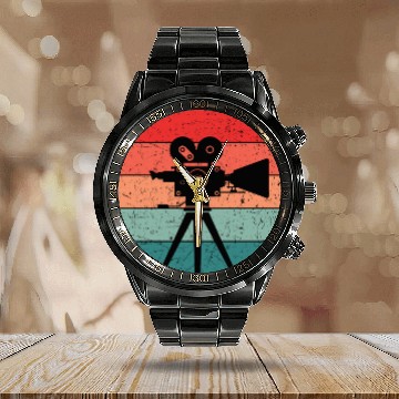Discover Film Maker Hollywood Movie Director cool Calendar Steel Band Watch