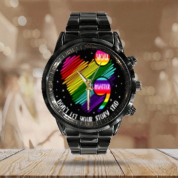 Discover You Matter Don't Let Your Story End Calendar Steel Band Watch