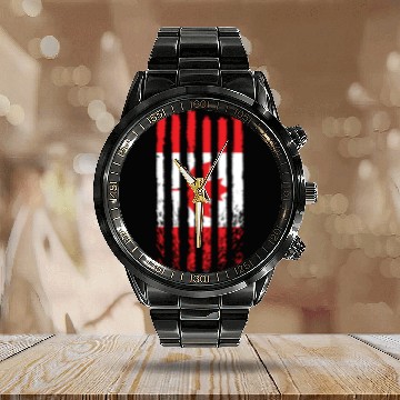 Discover Viva Canada flag love proud canadian people design Calendar Steel Band Watch
