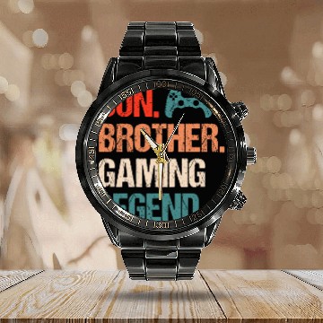 Discover Son brother gaming legend gamer gift boy Calendar Steel Band Watch