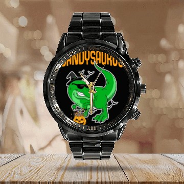 Discover Candysaurus Creepy Trex With Pumpkin Face For Calendar Steel Band Watch