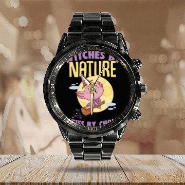 Discover Witches By Nature Cute Axolotl Witch For Halloween Calendar Steel Band Watch
