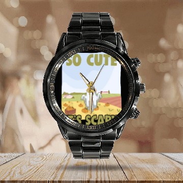 Discover So Cute It's Scary Retro Pumpkin Farm Grost A Calendar Steel Band Watch