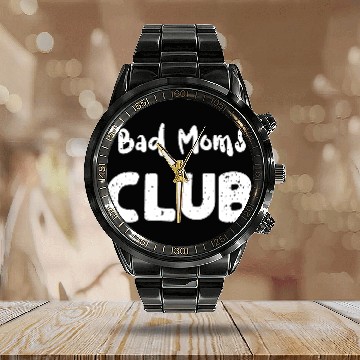 Discover Bad Moms Club - Cheetah Calendar Steel Band Watch