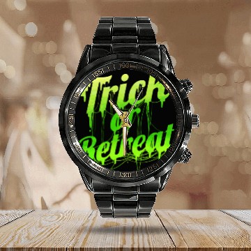 Discover Green Spiderweb Letter Trick Or Retreat Halloween Calendar Steel Band Watch