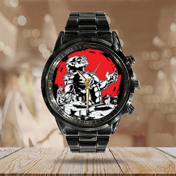 Discover Halloween Monster Line Art Werewolf Horror Calendar Steel Band Watch