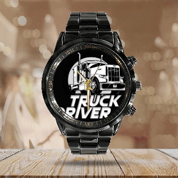 Discover Truck driver, King of the road Calendar Steel Band Watch