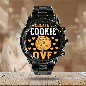 Discover Cute Chocolate Chip Cookie Lover Calendar Steel Band Watch