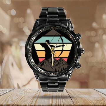 Discover Archery Girl Bowman Gift Calendar Steel Band Watch