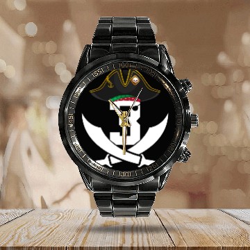 Discover Number 3 Pirate Boys 3 Year Old Fun 3rd Birthday Calendar Steel Band Watch
