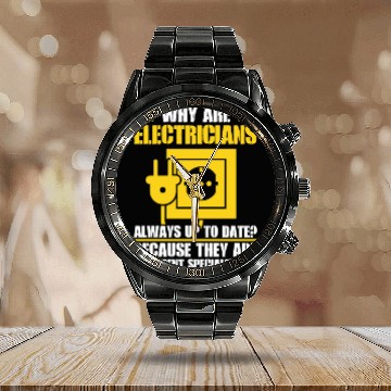 Discover Electrician Construction Electrician Calendar Steel Band Watch