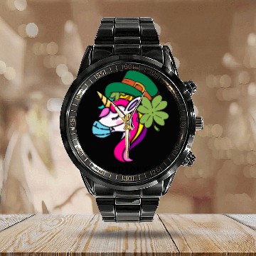 Discover Toddler Girls St Patricks Day Rainbow Unicorn Face Calendar Steel Band Watch