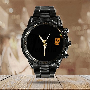 Discover Trick Or Tequila SVG Cut File Calendar Steel Band Watch