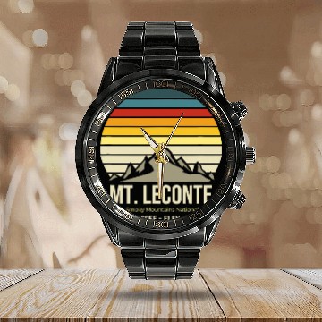 Discover Mt LeConte Great Smoky Mountains Vintage Tennessee Calendar Steel Band Watch