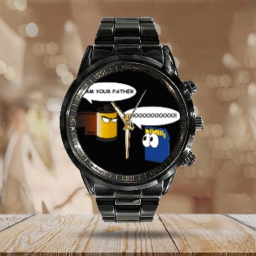 Discover Funny photography Calendar Steel Band Watch with father and son film a