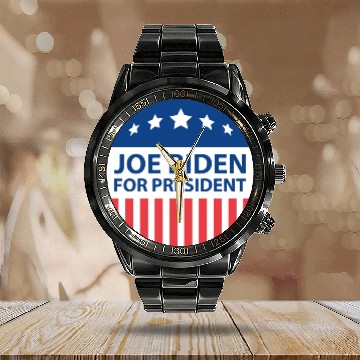 Discover Joe Biden For President 2024 Calendar Steel Band Watch