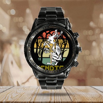 Discover Vintage Folk Wendigo Halloween Cryptid Monster Calendar Steel Band Watch