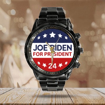 Discover Joe Biden For President 24 Calendar Steel Band Watch