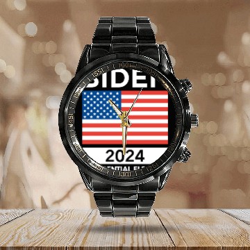 Discover Biden 2024 Presidential Election Calendar Steel Band Watch
