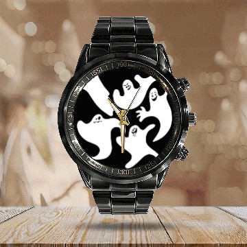 Discover Halloween Ghosts Calendar Steel Band Watch