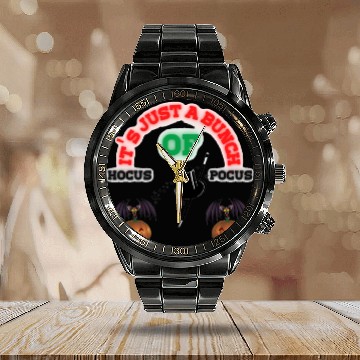 Discover It's Just A Bunch Of Hocus Pocus Calendar Steel Band Watch