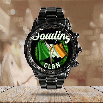 Discover Dowling Surname Irish Last Name Ireland Flag Calendar Steel Band Watch