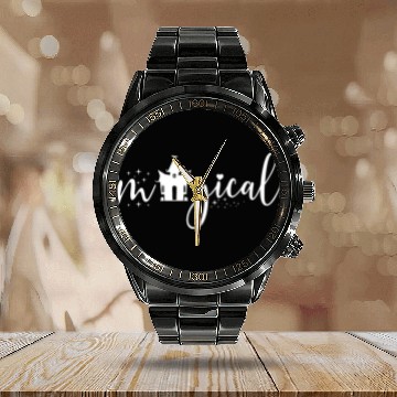 Discover Halloween, Flying witch, Horror House Calendar Steel Band Watch