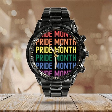 Discover Pride Month LGBTQ Movement Rainbow Pride Gay Calendar Steel Band Watch