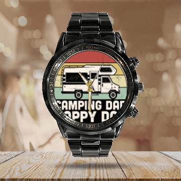 Discover Camping Dad Happy Dad Camper Dad Quotes Calendar Steel Band Watch