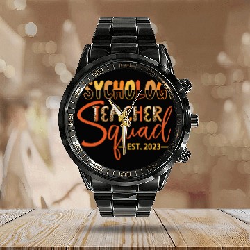 Discover Psychology Teacher Squad EST. 2023 Calendar Steel Band Watch