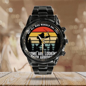 Discover Not All Who Wander Are Lost Arrows Bigfoot Fathqw Calendar Steel Band Watch