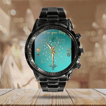 Discover Celestial Trust in your Magic Emerald Calendar Steel Band Watch