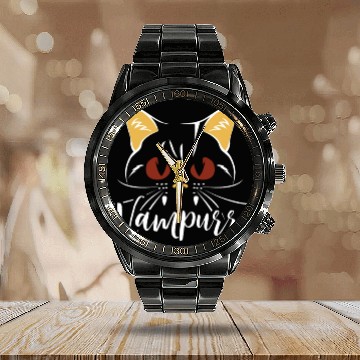 Discover Vampurr Vampire Trick Or Treating Cat Halloween Calendar Steel Band Watch