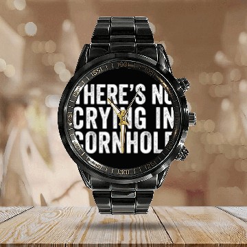 Discover There's No Crying In Cornhole Bean Bag Toss Game Calendar Steel Band Watch