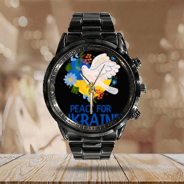 Discover Peace For Ukraine Calendar Steel Band Watch