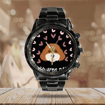 Discover CAVAPOO Dad. Cute cavapoo puppy. Dog Lover Calendar Steel Band Watch