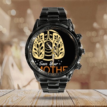 Discover Save Earth Save Your Mother Earth Protection Calendar Steel Band Watch