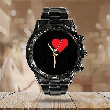 Discover I Love Cock Calendar Steel Band Watch