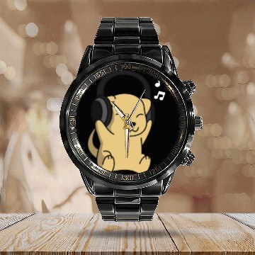 Discover Music Lover Labrador Calendar Steel Band Watch