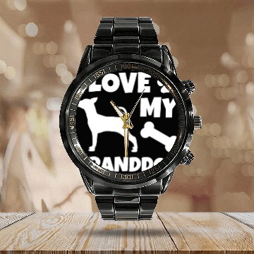 Discover I Love My Granddog Miniature Pinscher Calendar Steel Band Watch