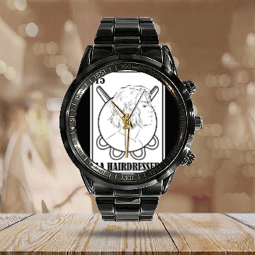 Discover Hairdresser Hairstylist Card Calendar Steel Band Watch