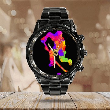 Discover Ice hockey boys kids men Calendar Steel Band Watch