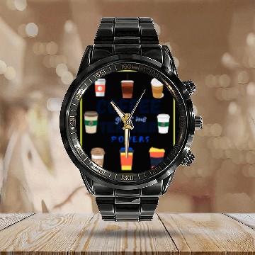 Discover Coffee Gives Me Teacher Powers Fuel (Coffee) Sayin Calendar Steel Band Watch