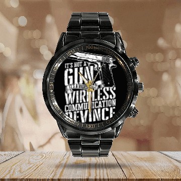 Discover it's not a gun It’s a high speed wireless Calendar Steel Band Watch
