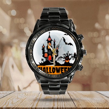 Discover Halloween night story series Calendar Steel Band Watch