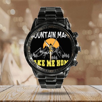 Discover Mountain Mama take me Home Calendar Steel Band Watch